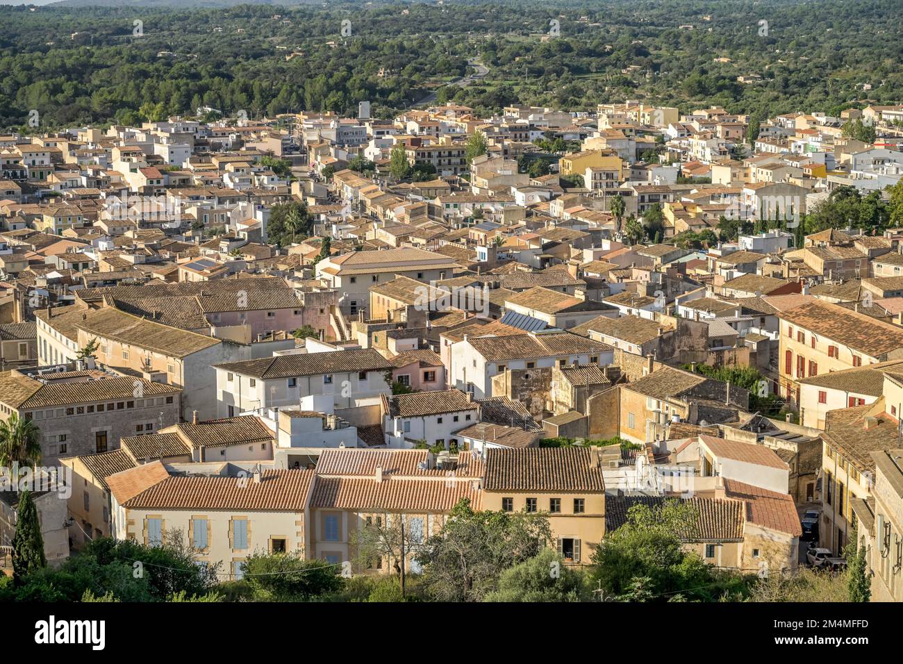 Stadtpanorama Arta, Mallorca, Spanien Stock Photo