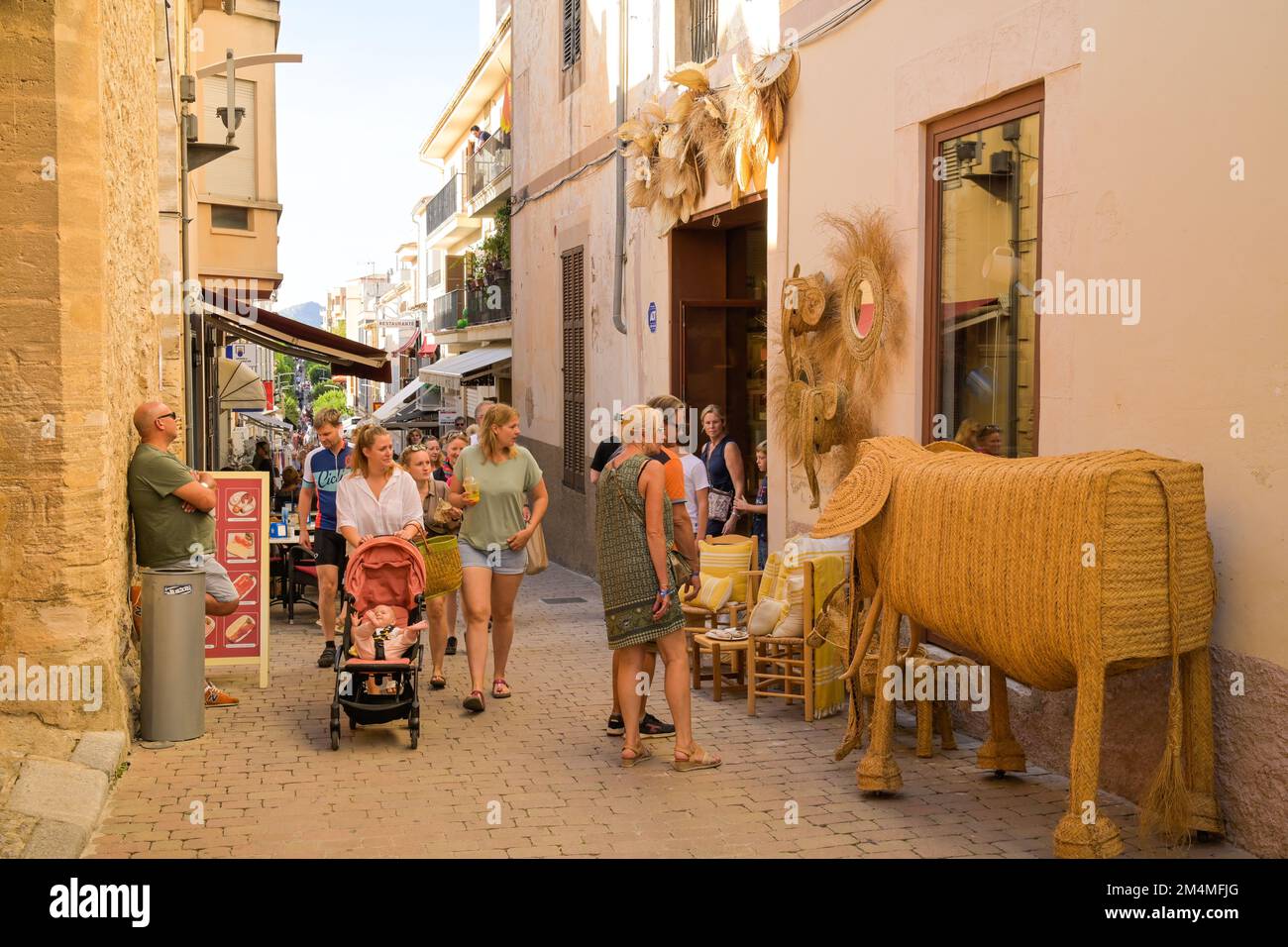 Geschäft, einheimische Möbel und Flechtwaren, Arta, Mallorca, Spanien Stock Photo