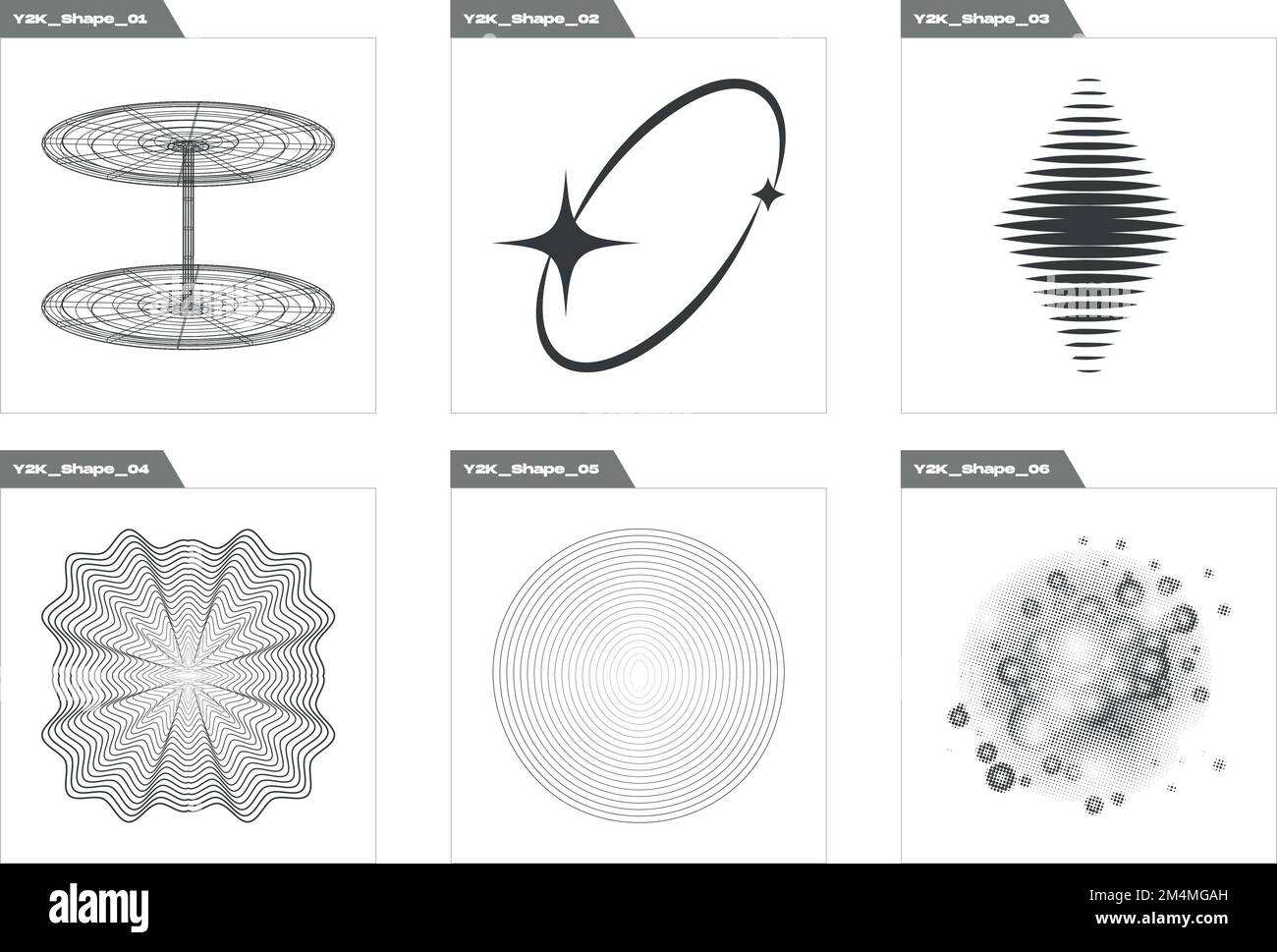 Retro futuristic elements for design. Extraordinary Graphic Assets. Modern abstract forms Stock Vector Image & Art - Alamy