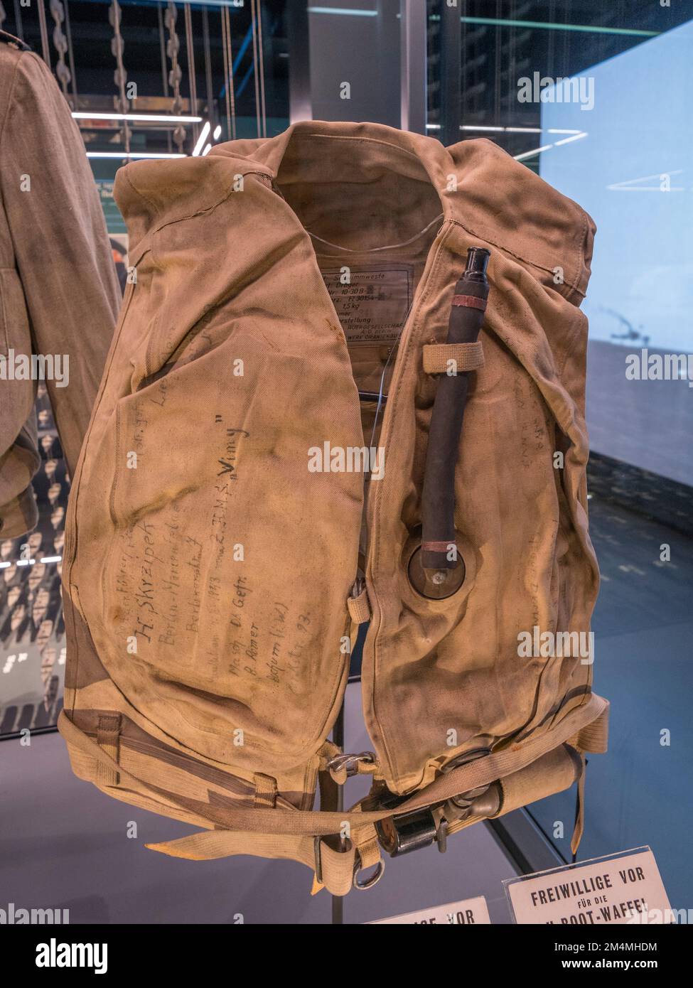 A German schwimmweste (life jacket) from a WWII Luftwaffe pilot ...