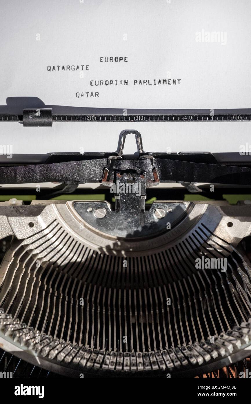 The qatargate scandal inside the European parliament writtten on a