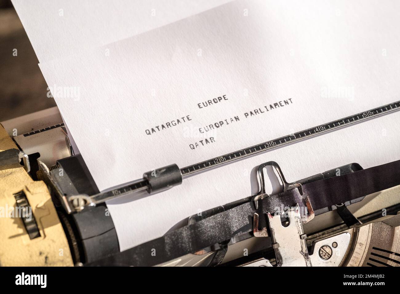 The qatargate scandal inside the European parliament writtten on a