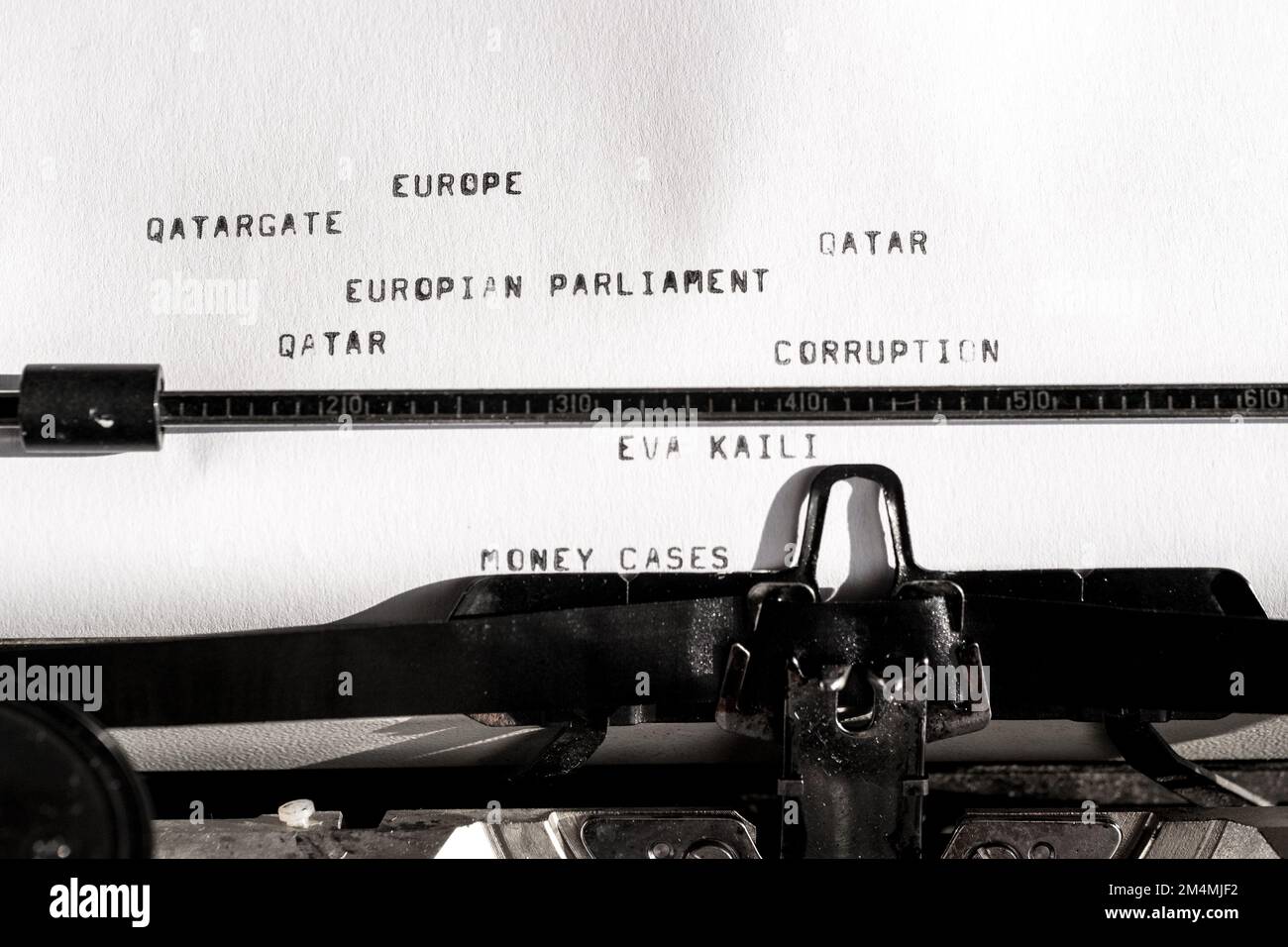 The qatargate scandal inside the European parliament writtten on a