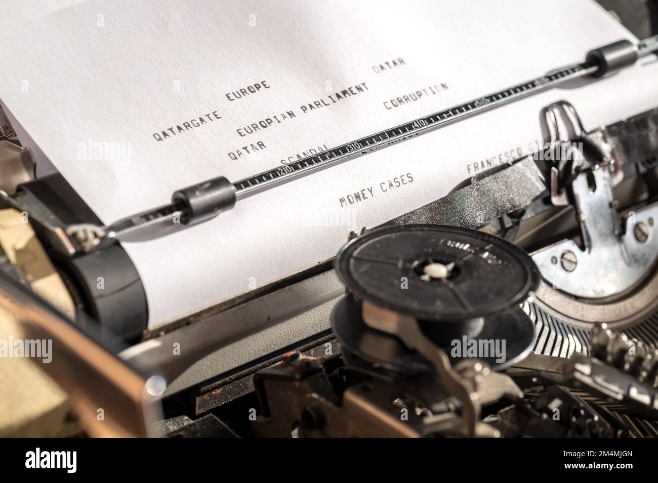 The qatargate scandal inside the European parliament writtten on a