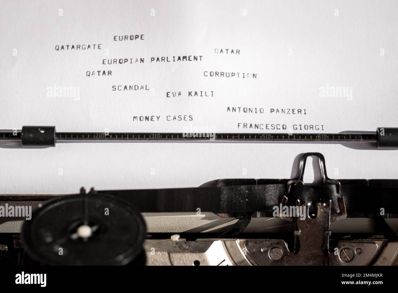 The qatargate scandal inside the European parliament writtten on a