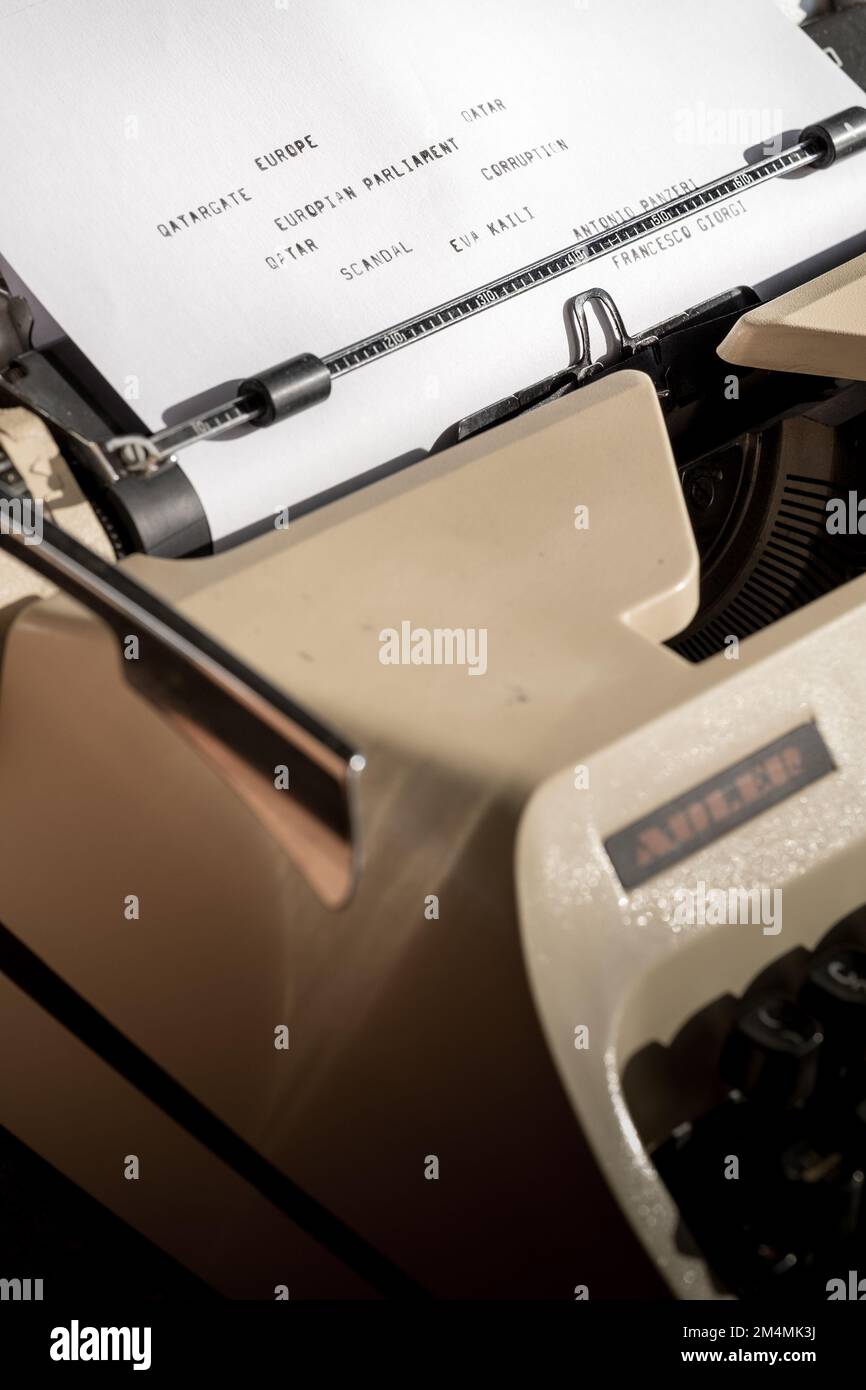 The qatargate scandal inside the European parliament writtten on a