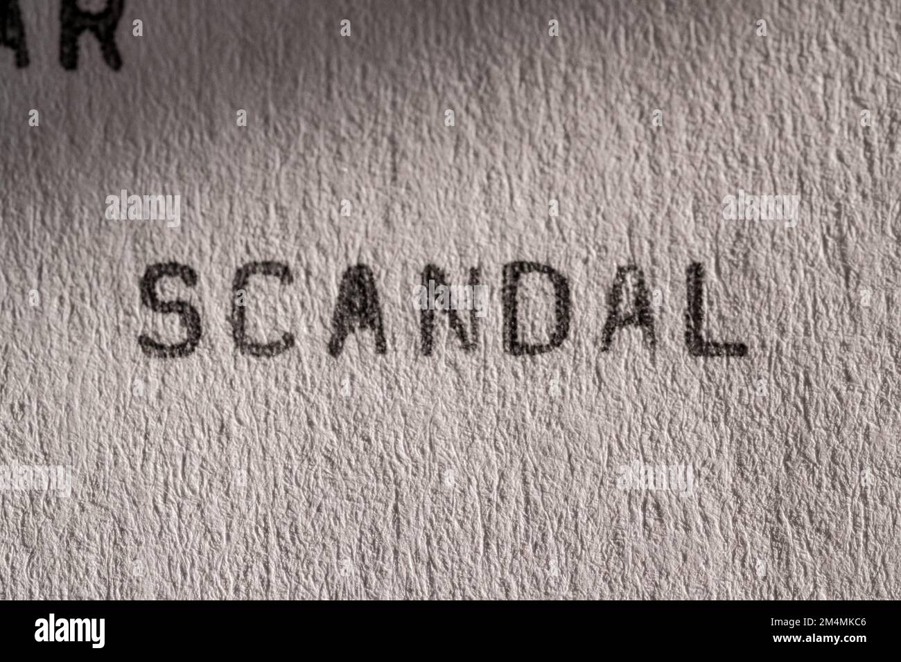 The word scandal written on a vintage typewriter Stock Photo