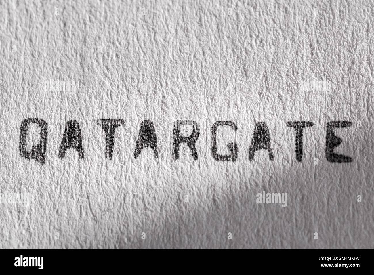 The qatargate scandal inside the European parliament writtten on a