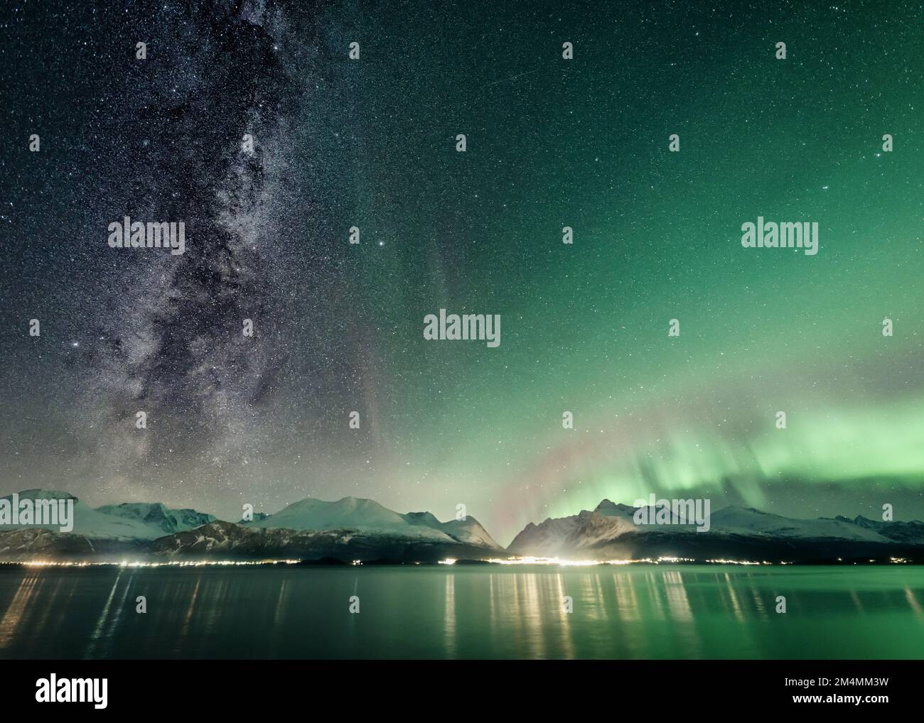 A breathtaking view of the Northern lights or aurora borealis in ...