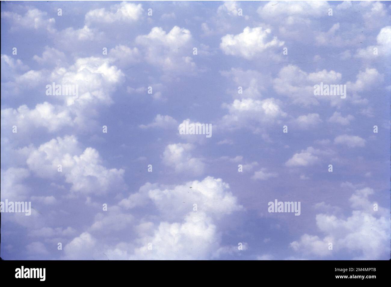 Sky - White Fluffy Sky from the Aircraft Window, India Stock Photo