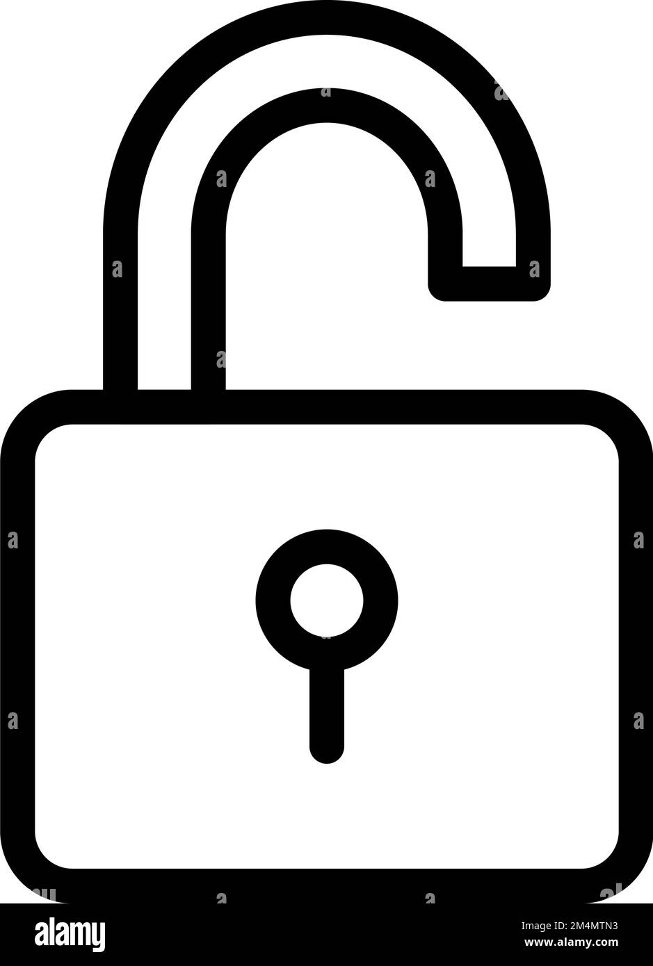 Unlocked Illustration Line Icon Design Stock Vector