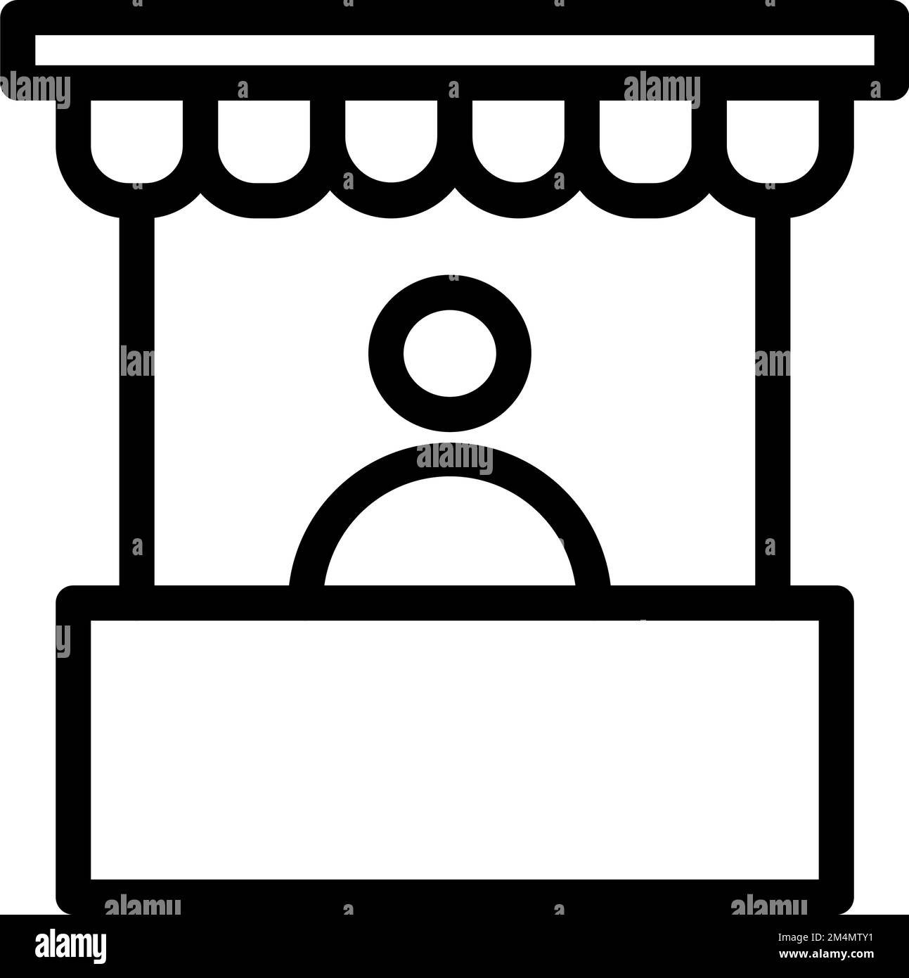 Shop Assistant Illustration Line Icon Design Stock Vector