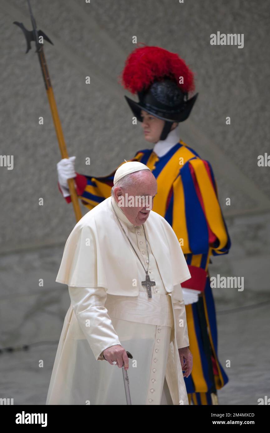 Italy, Rome, Vatican, 22/12/21 Pope Francis attends an audience with