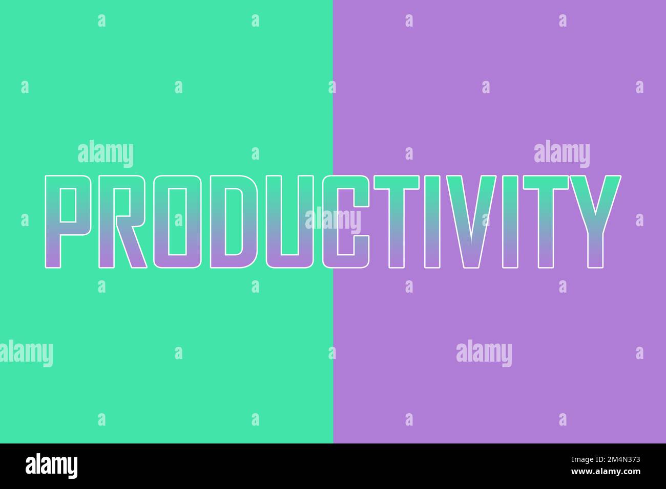 Productivity, icon. Logo. Colorful typography banner with single word. Text caption, art lettering, creative purple font. Rubric concept. Minimal desi Stock Photo