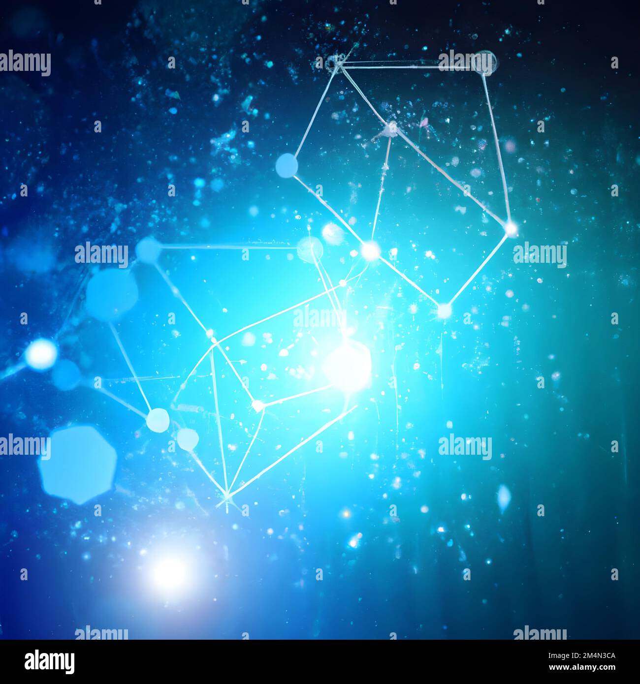 A blue background with a network of connected lines and dots Stock ...