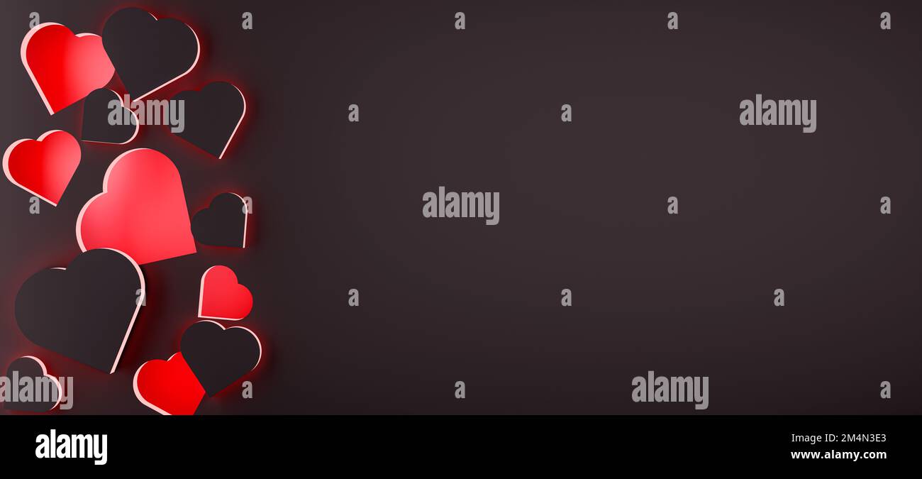 valentines day background of 3d hearts poster anniversary banner with ...