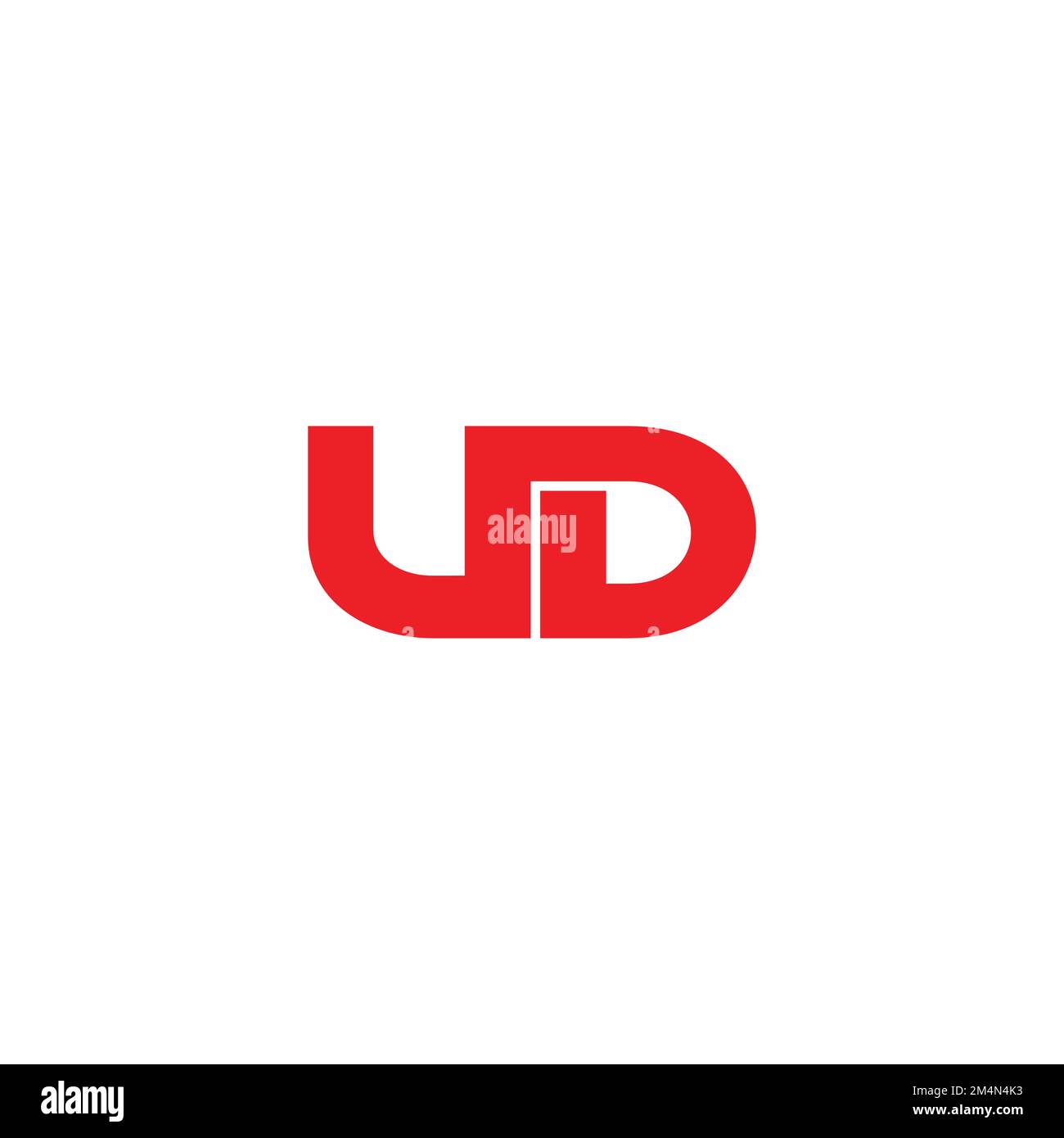 letter ud linked linear simple geometric logo vector Stock Vector