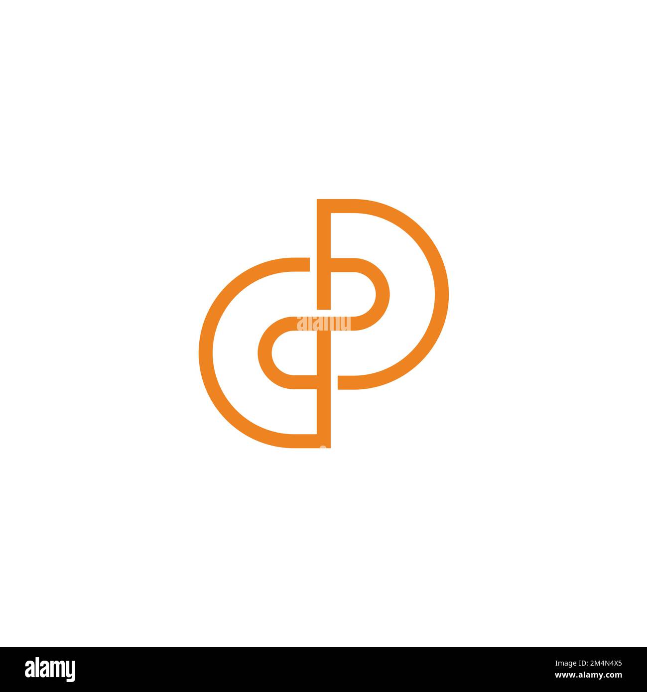letter bq infinity thin line loop logo vector Stock Vector