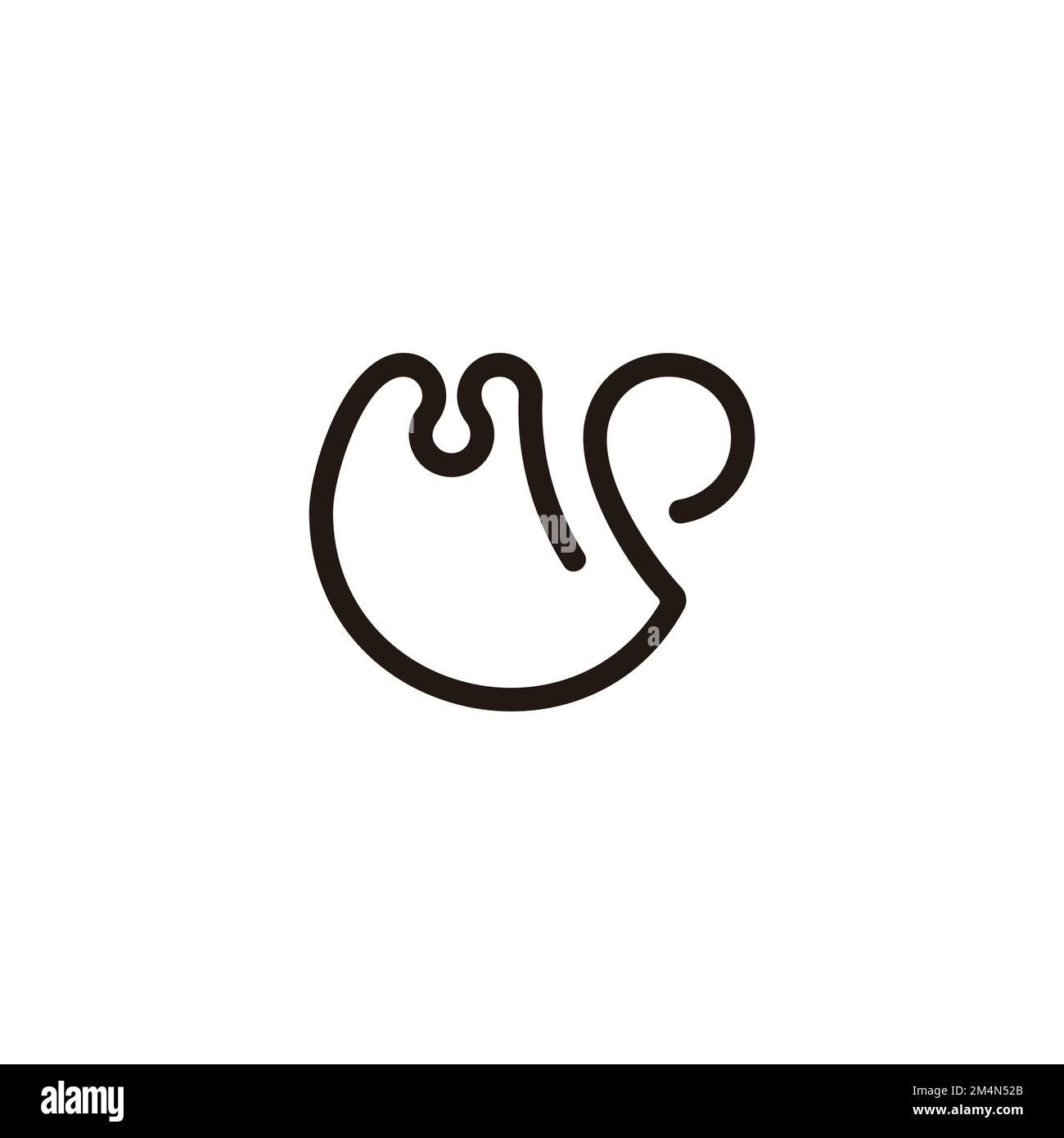 letter mp loop swan line logo vector Stock Vector