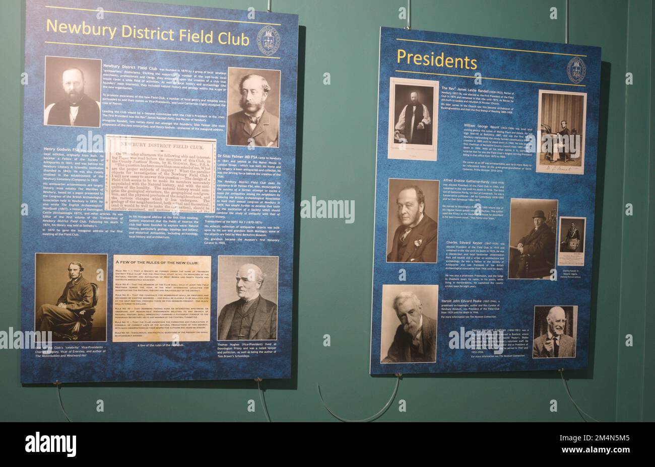 Newbury District Field club and its presidents display at West Berkshire museum Stock Photo