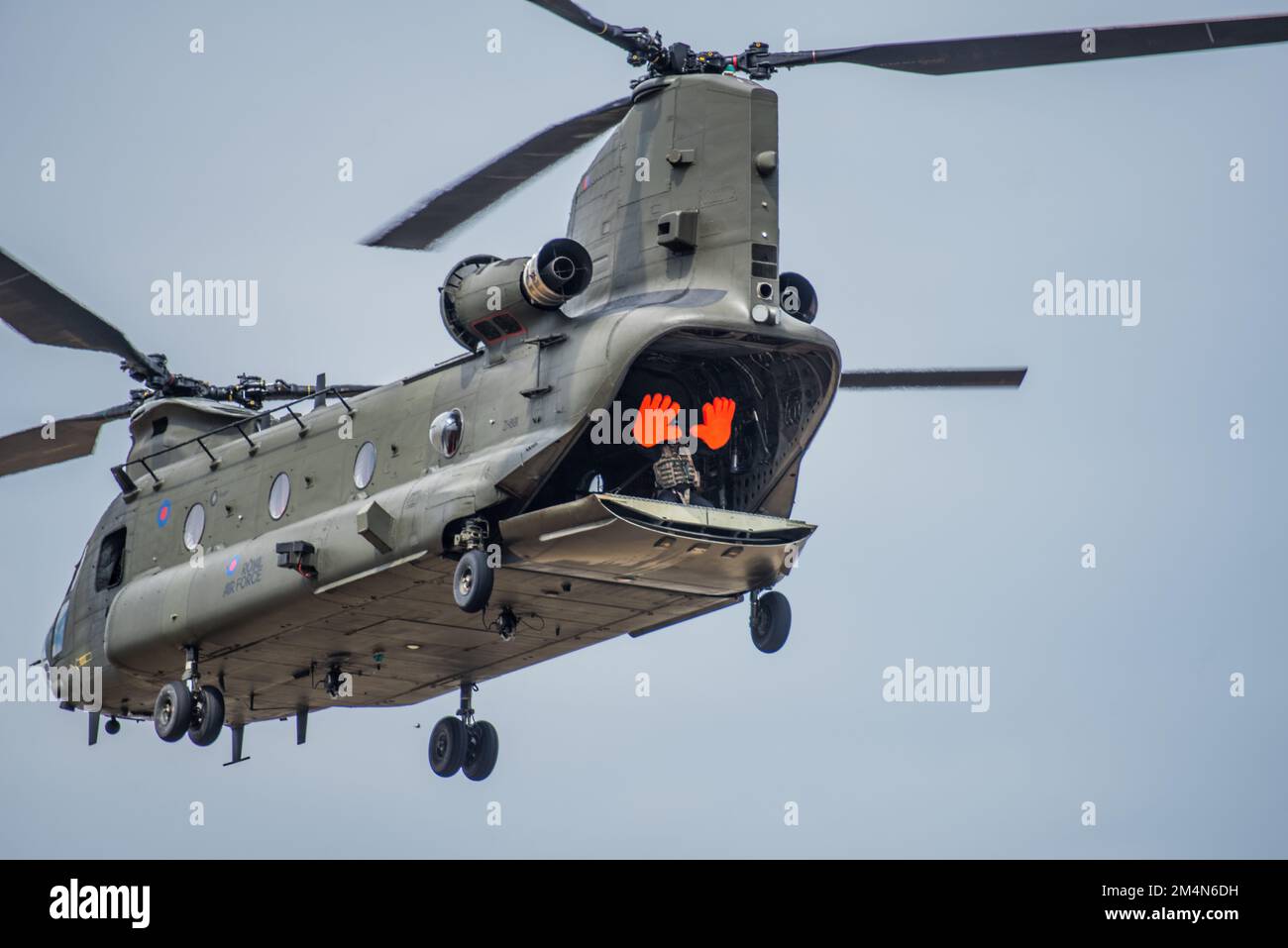 The funny big red hands waving from the helicopter cockpit in the RIAT ...