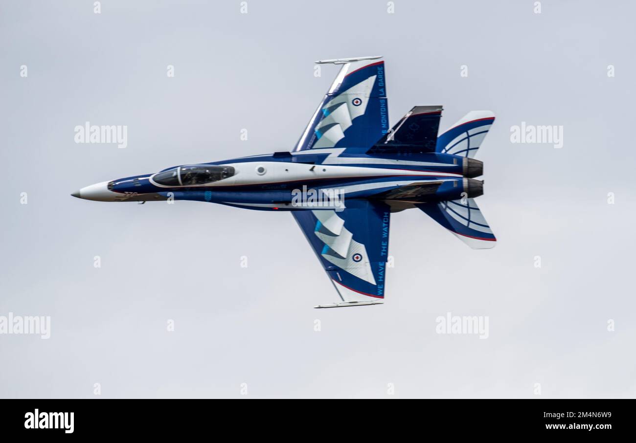 The Canadian Airforce F 18 In The RIAT Airshow In Fairford England UK the-canadian-airforce-f-18-in-the-riat-airshow-in-fairford-england-uk