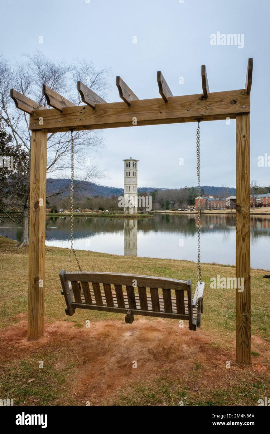 Florentine Bell Tower view from a porch swing hanging from a pergola on