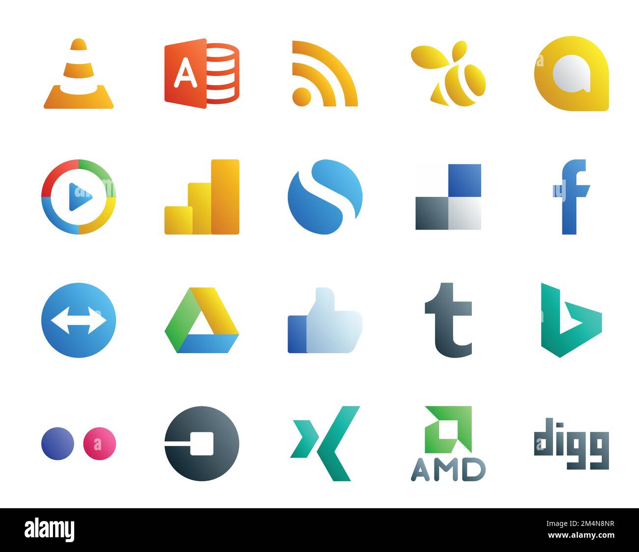 20 Social Media Icon Pack Including bing. like. video. google drive