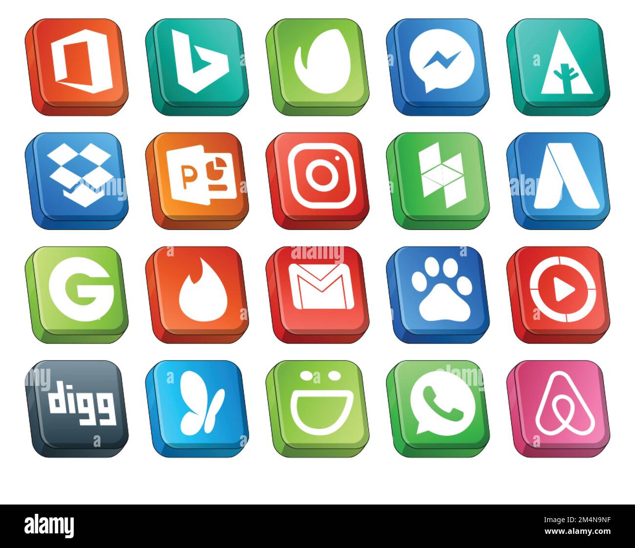 20 Social Media Icon Pack Including video. baidu. houzz. mail. gmail Stock Vector