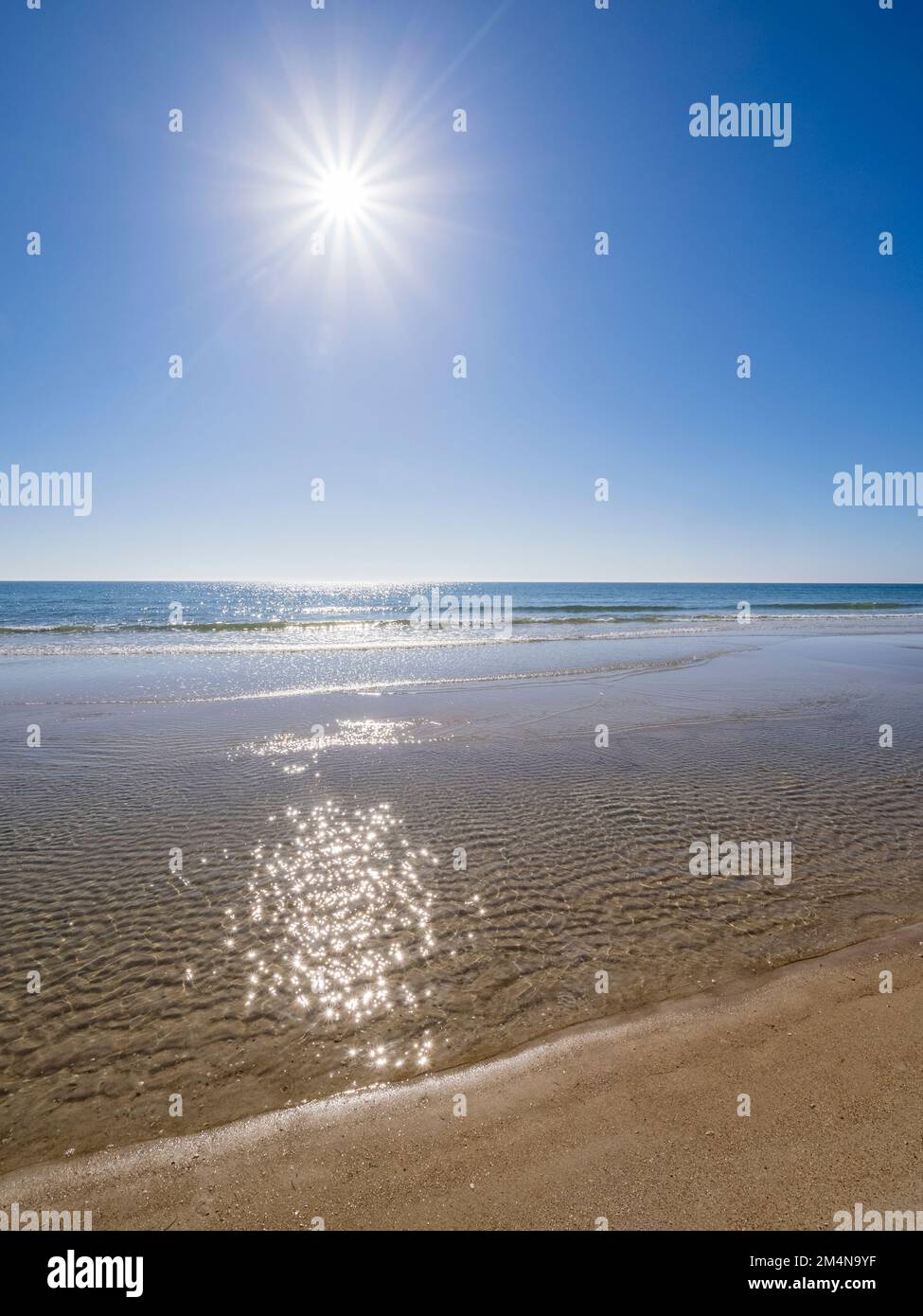 Calm blue sky summer day on the Gulf of Mexico beach on St