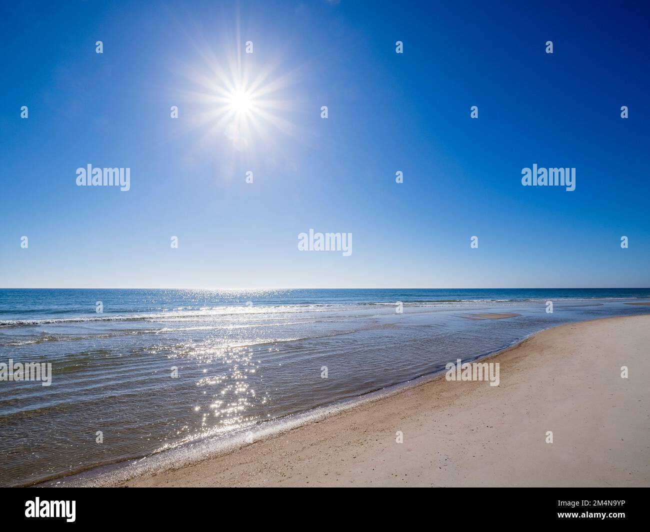 Calm blue sky summer day on the Gulf of Mexico beach on St