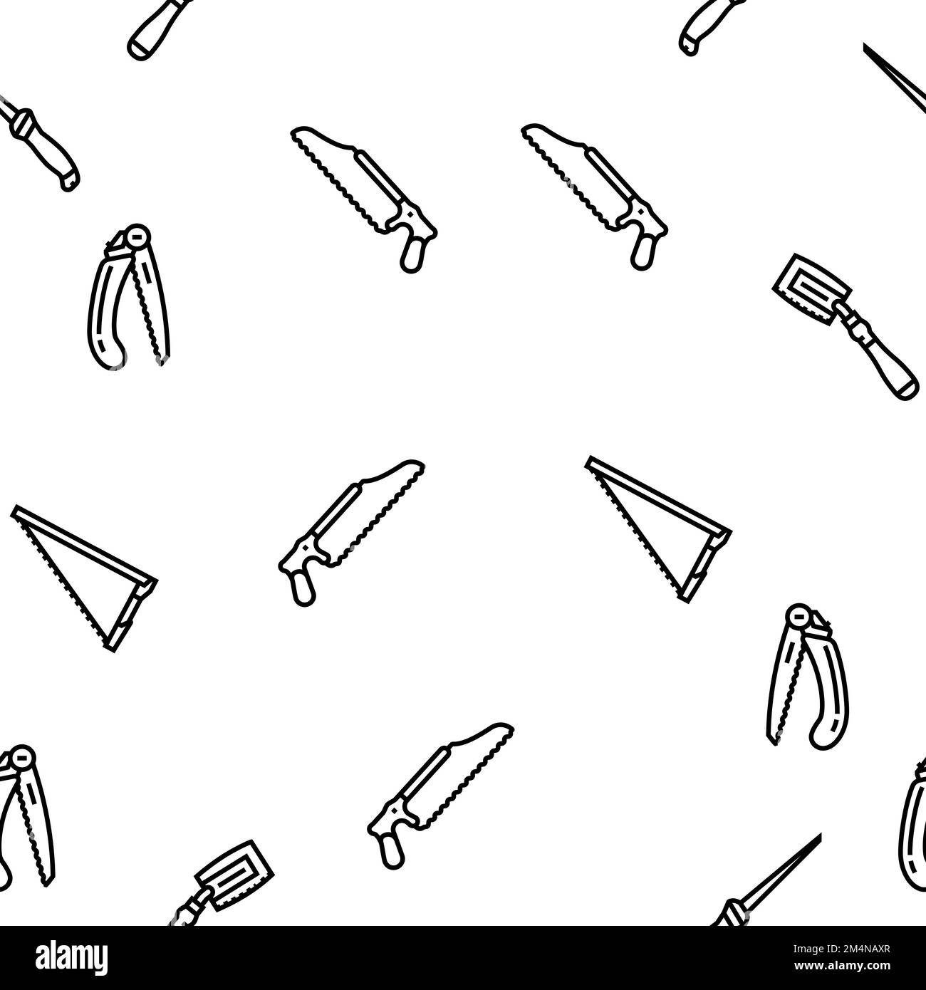 Construction tools seamless pattern vector Black and White Stock Photos ...