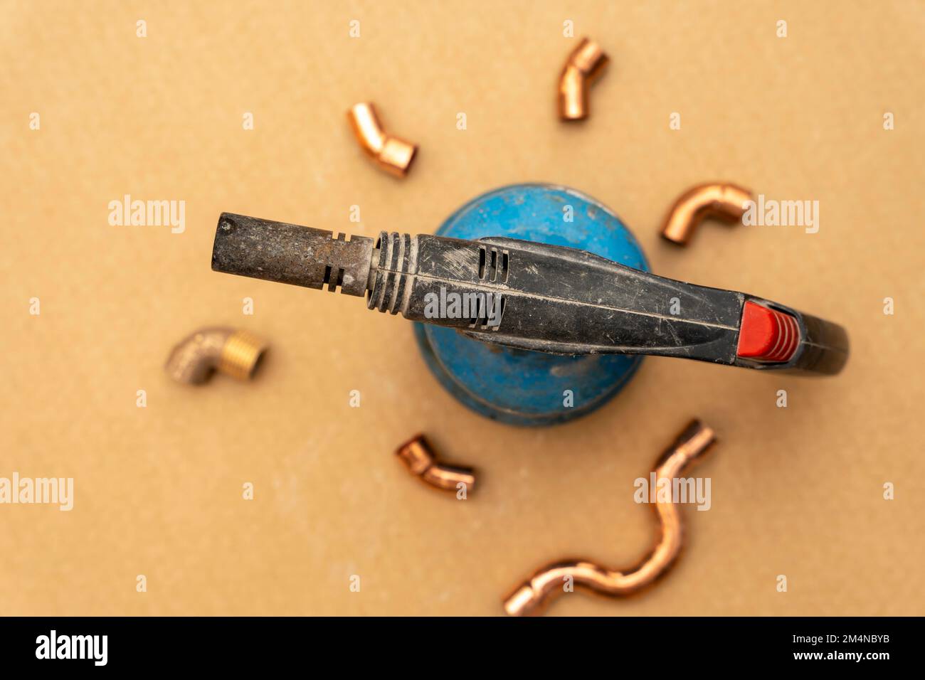 A large bundle of iron construction fittings in closeup Stock Photo