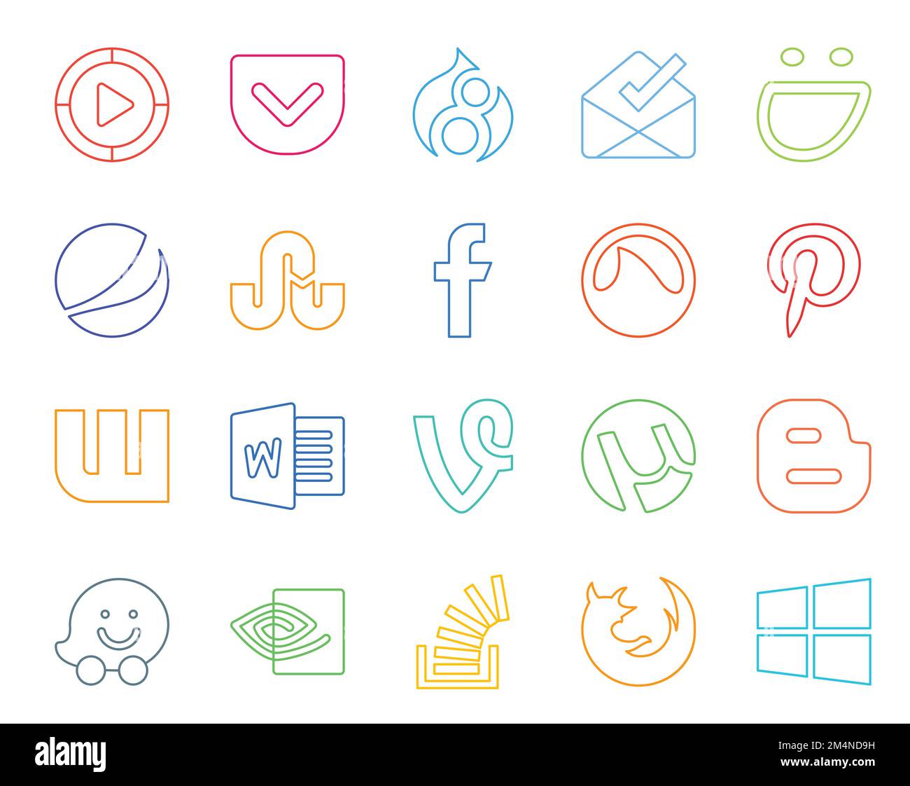 20 Social Media Icon Pack Including stumbleupon firefox tinder