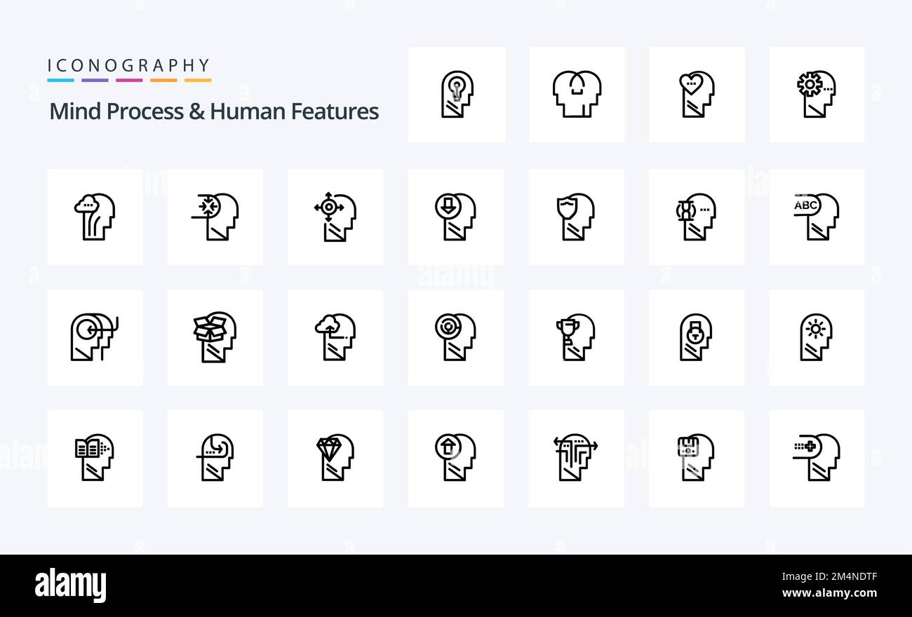 Mind process and human features Stock Vector Images - Alamy