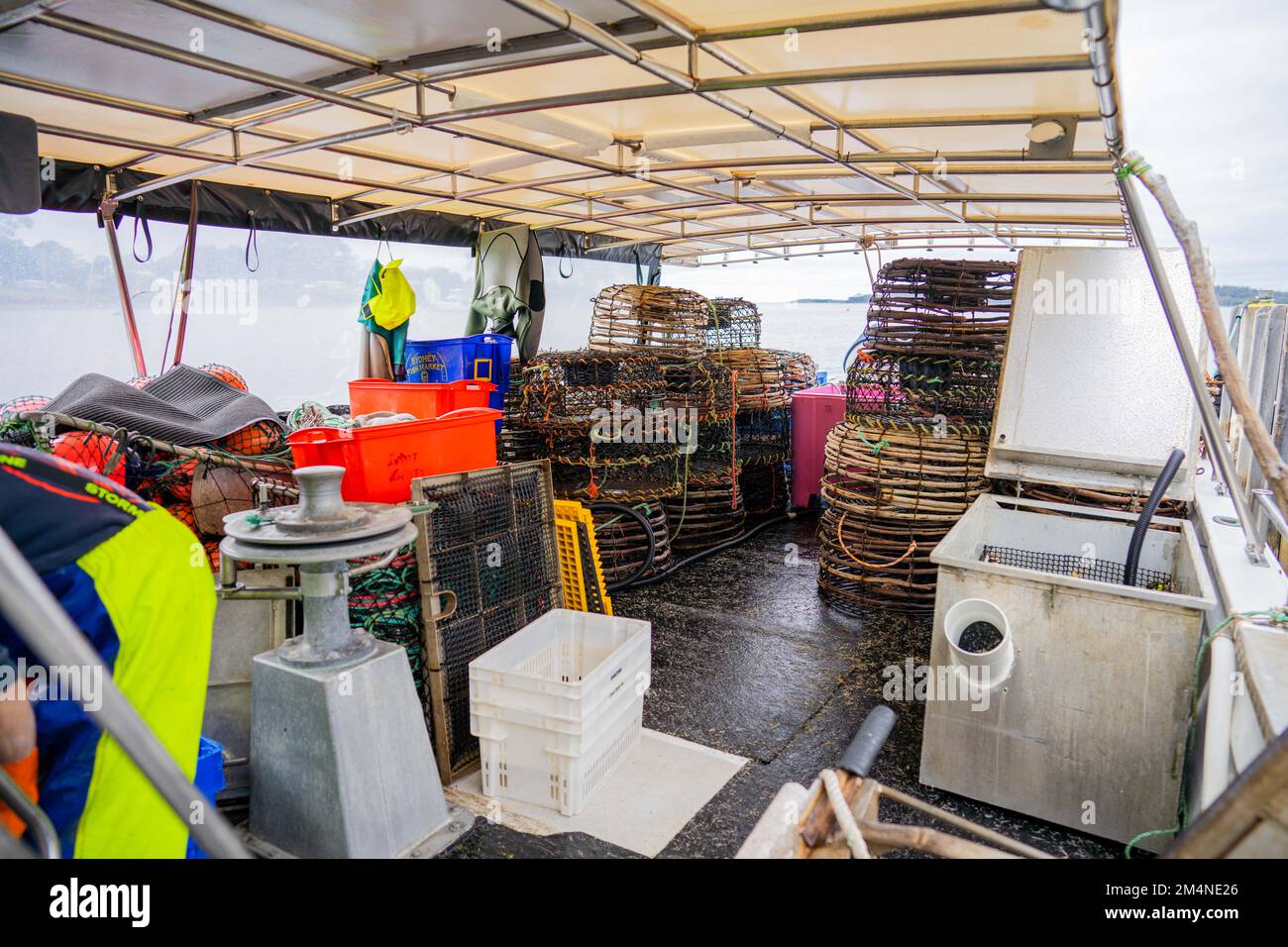 fishing boat cockpit on a lobster fishing in australia Stock Photo Alamy