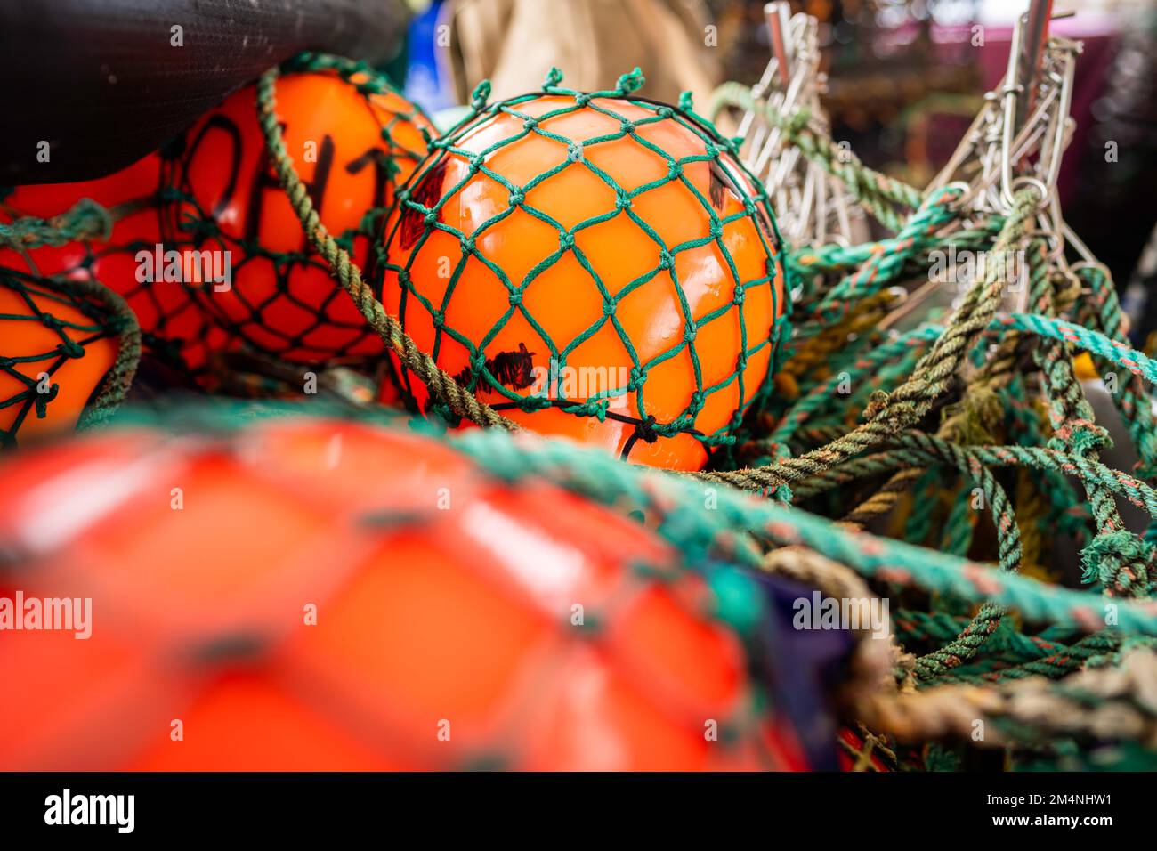 fishing buoy on the back of a fishing boat lobster boat and crayfish in