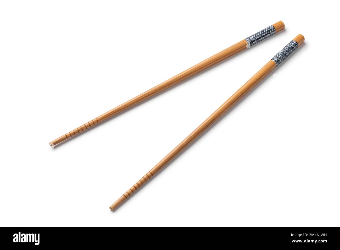 Pair of Japanese chopsticks isolated  on white background Stock Photo