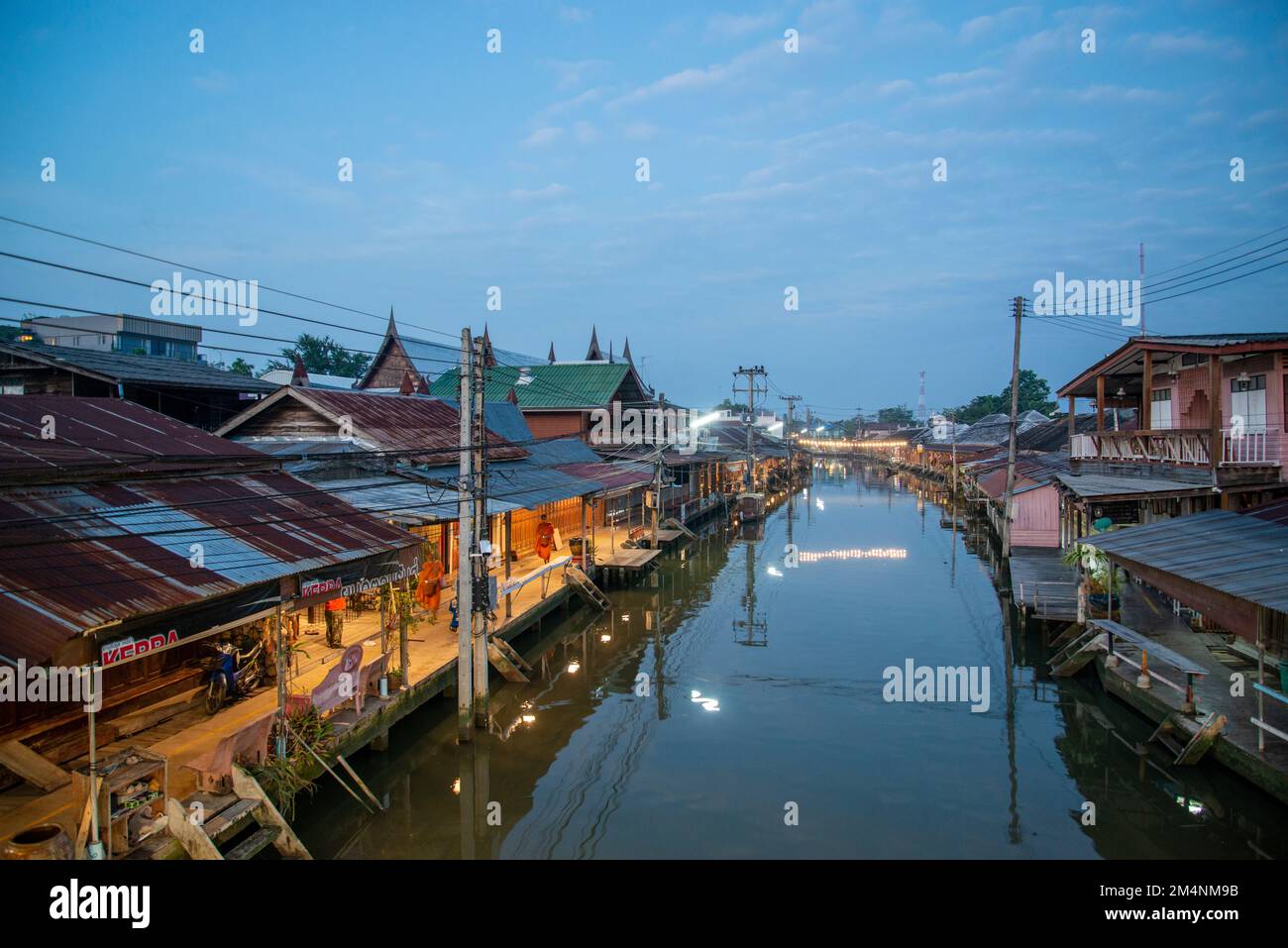 the architecture at the Klong Chula of the Mae Klong River in the Town ...