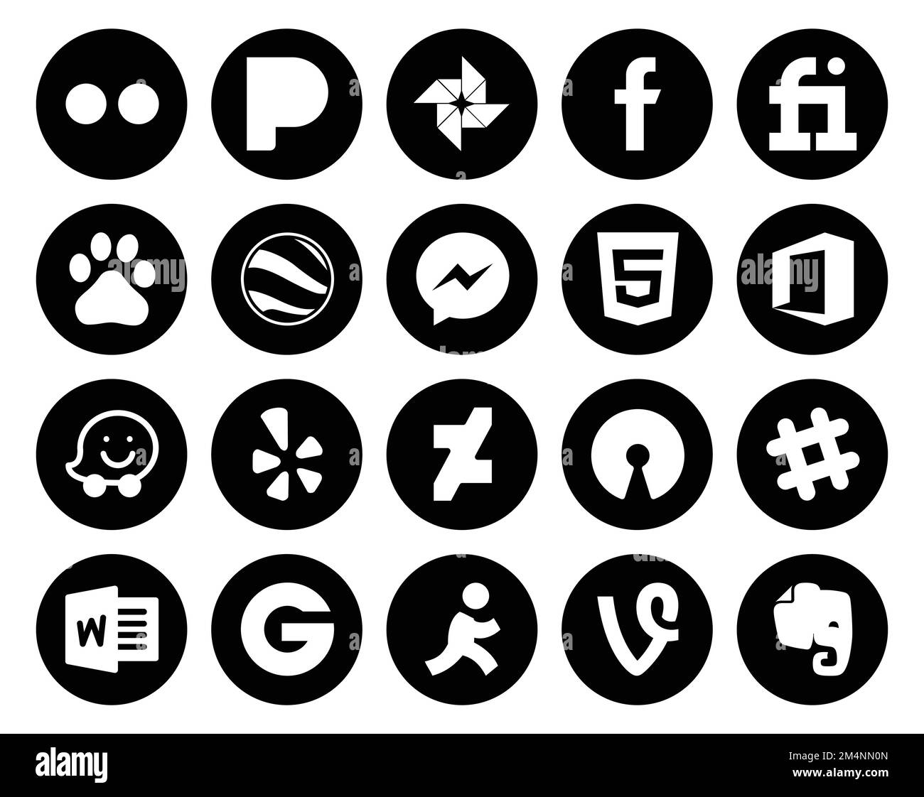 20 Social Media Icon Pack Including groupon. chat. html. slack. deviantart Stock Vector