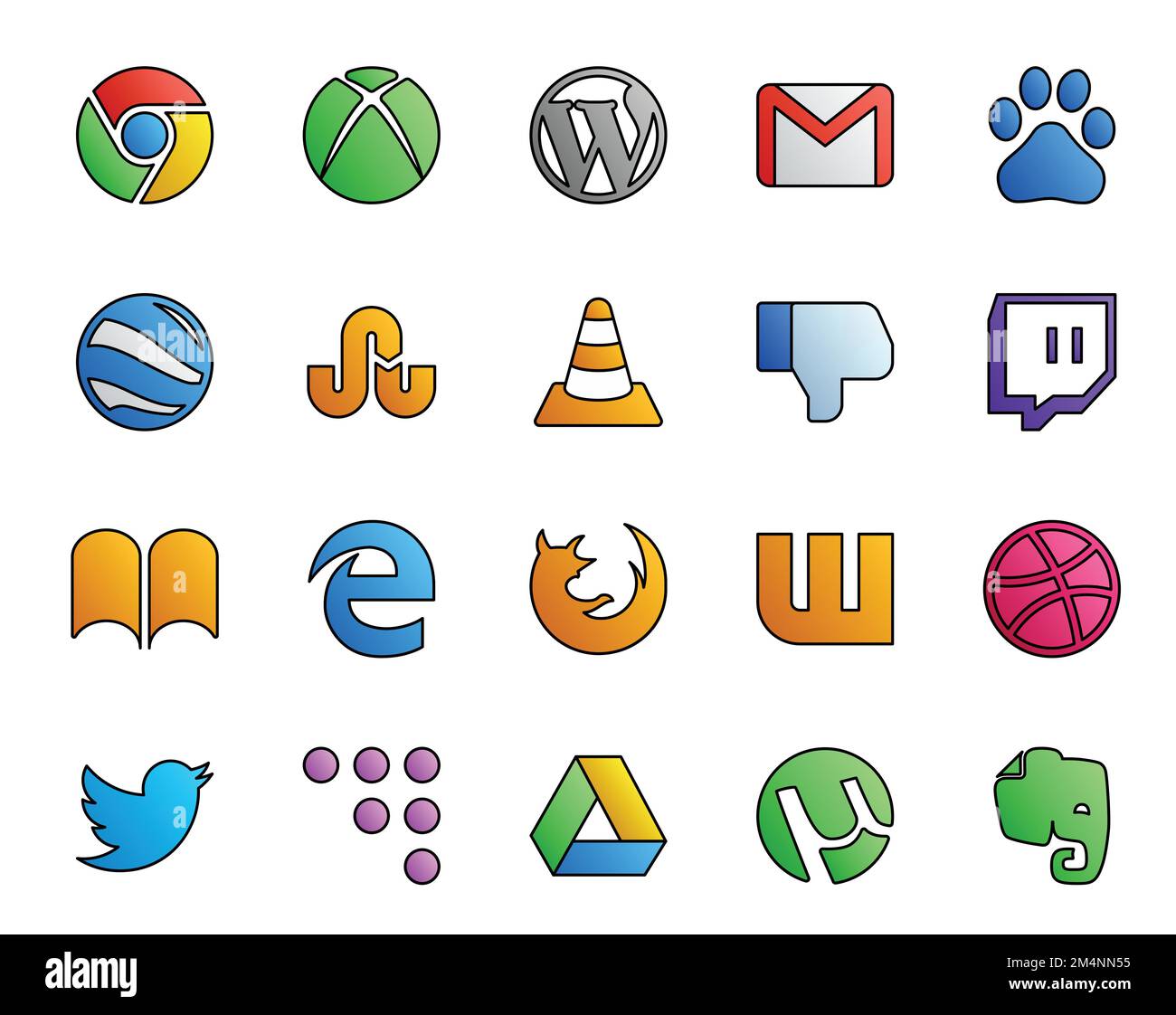 20 social media icon pack including firefox ibooks google earth