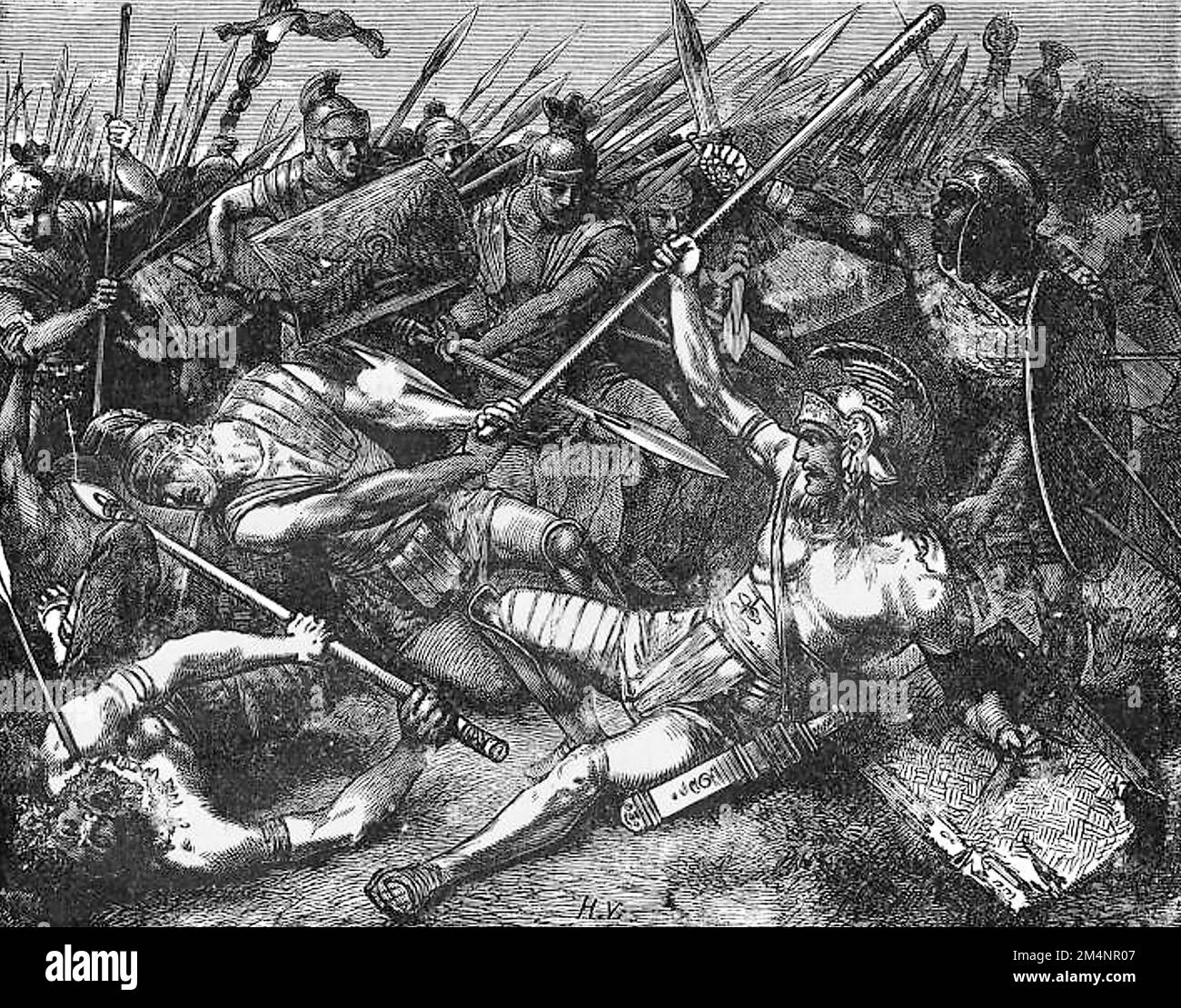 Spartacus (c. 103BC-71BC). Engraving entitled 'Death of Spartacus', by Hermann Vogel, 1882 Stock Photo