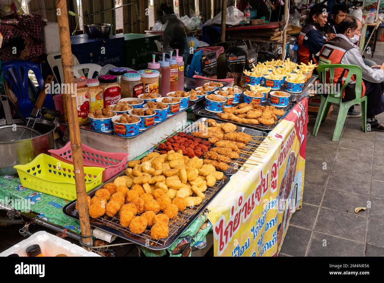 Bangkok, Thailand. November 16, 2022. Selection of deep fried street