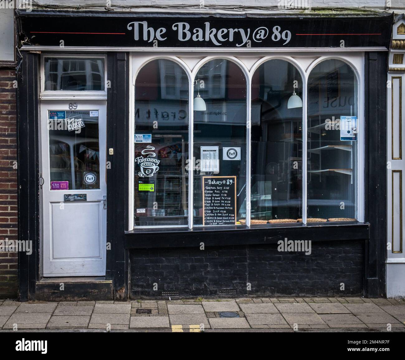 East Sussex, England, Sept 2022, view of The Bakery@89 in the high street of the historic town of Rye Stock Photo