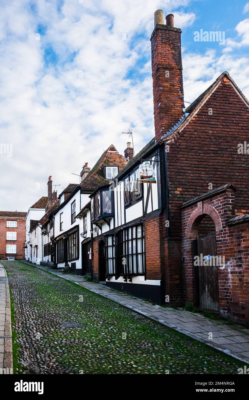 East Sussex, United Kingdom, Sept 2022, view of Santa Maria, a holidaymaker house in West street in the medieval town of Rye Stock Photo