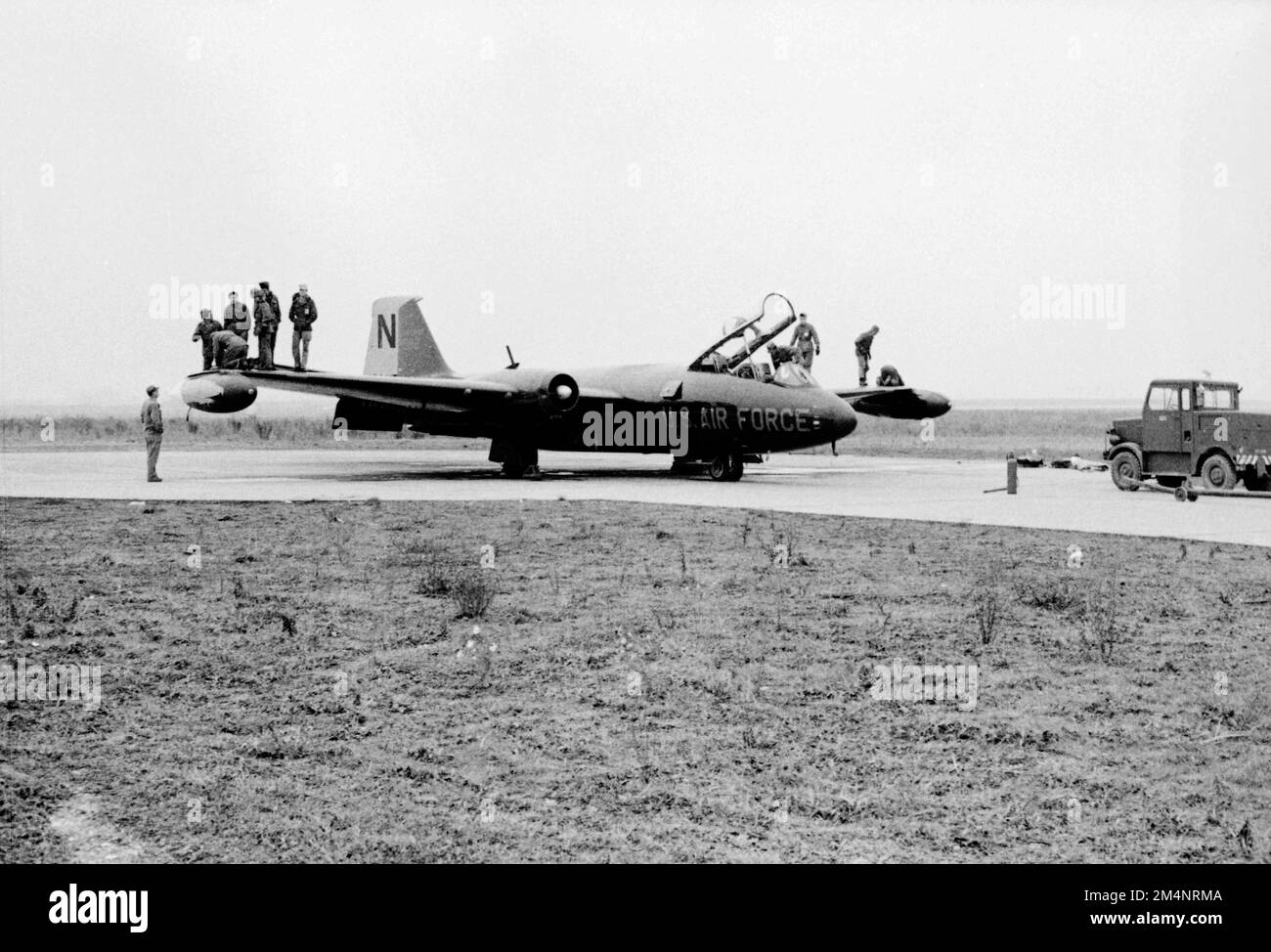 Airbases in France, Information Tour. Photographs of Marshall Plan Programs, Exhibits, and Personnel Stock Photo