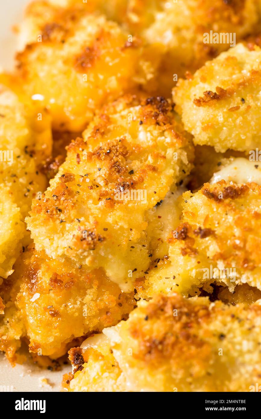 Homemade Baked Wisconsin Cheese Curds with Mayo and Marinara Stock