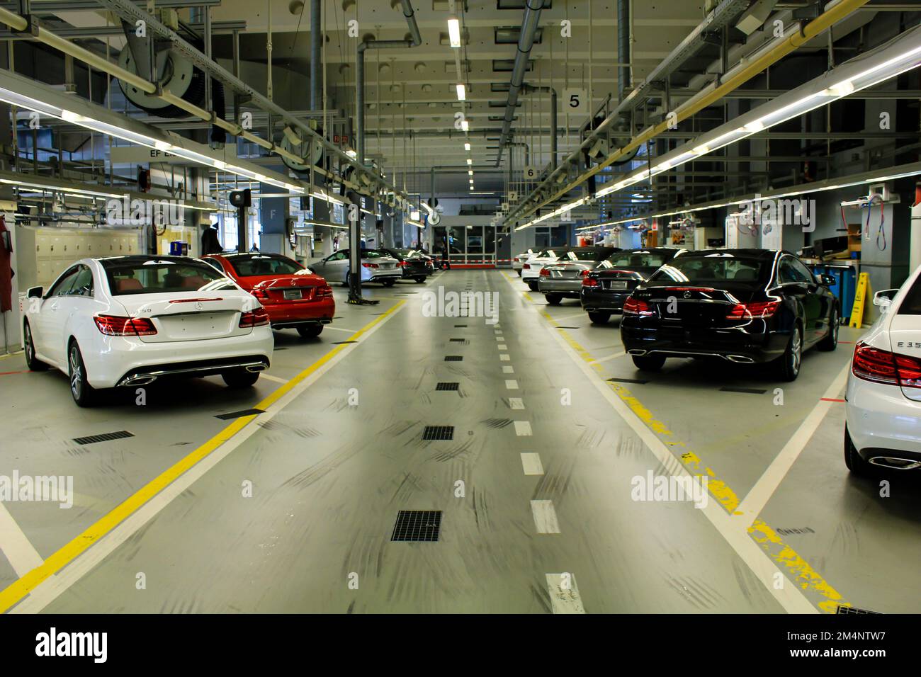 Bremen, Germany 2013. Expensive mercedes benz car production line