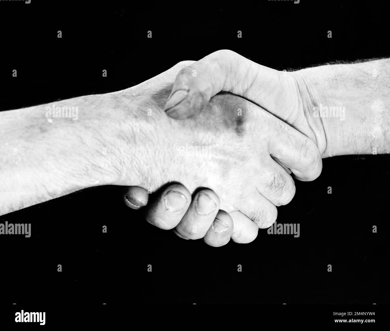 Two Hands Grasping. Photographs of Marshall Plan Programs, Exhibits, and Personnel Stock Photo