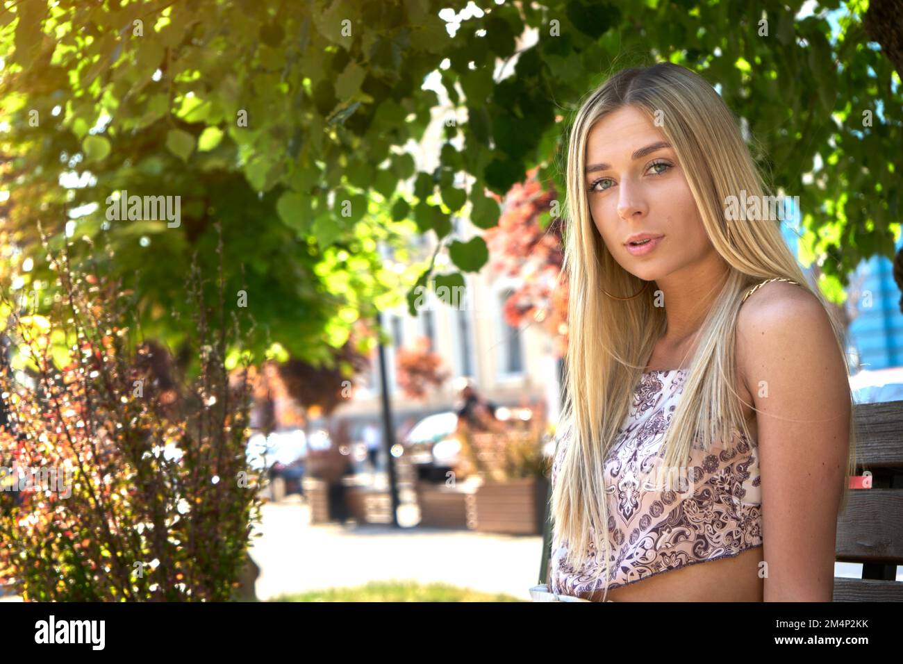 Slim blonde girl up in hi-res stock photography and images - Alamy